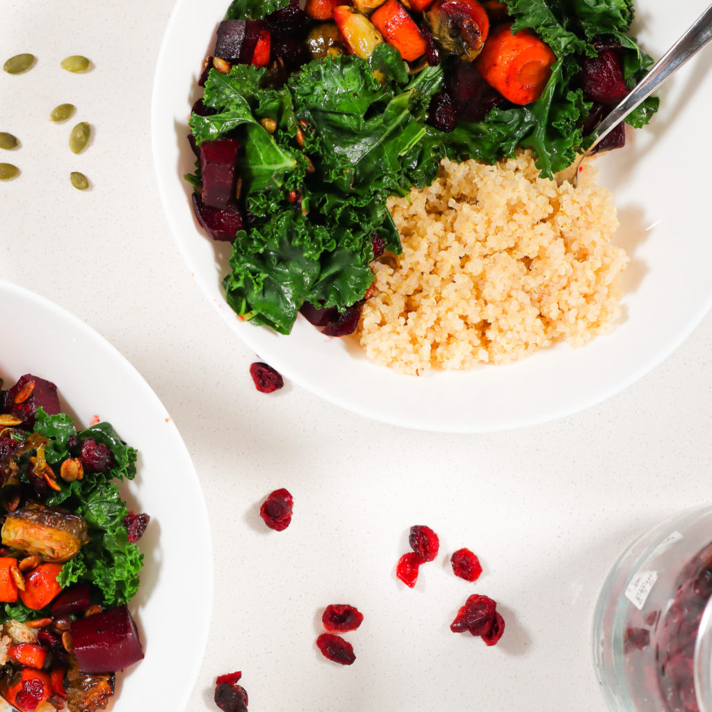 Roasted Carrot, Beet & Brussels Salad