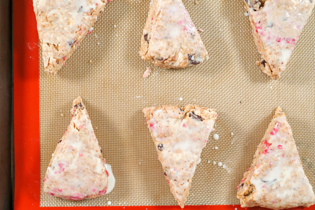 unbaked scones on a cookie sheet