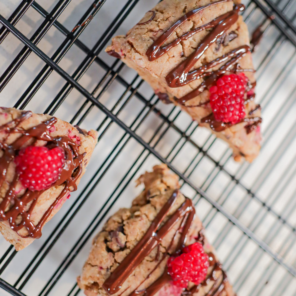 Dark chocolate raspberry scones