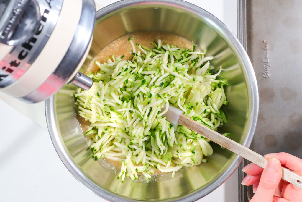 A bowl containing ingredients for muffins.