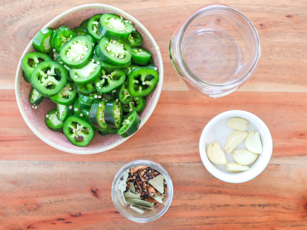 ingredients for pickled jalapeños 