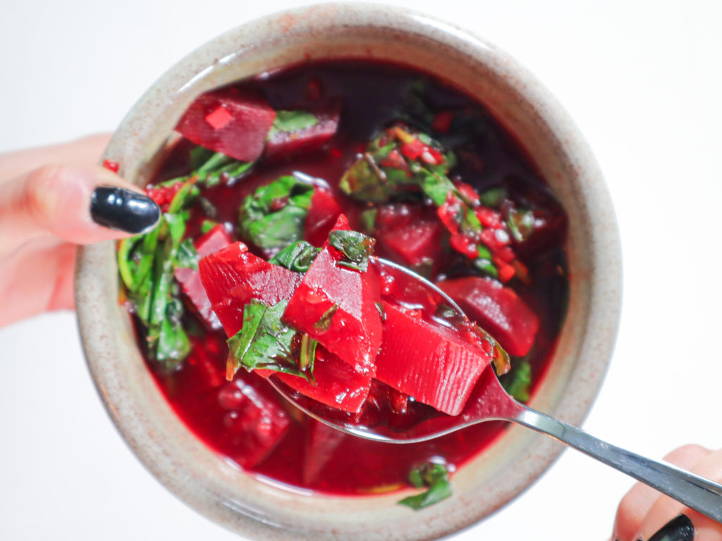 beet, turmeric & ginger soup