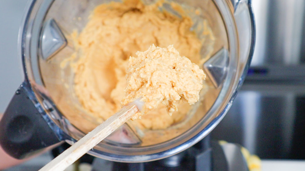 Hummus on a spatula