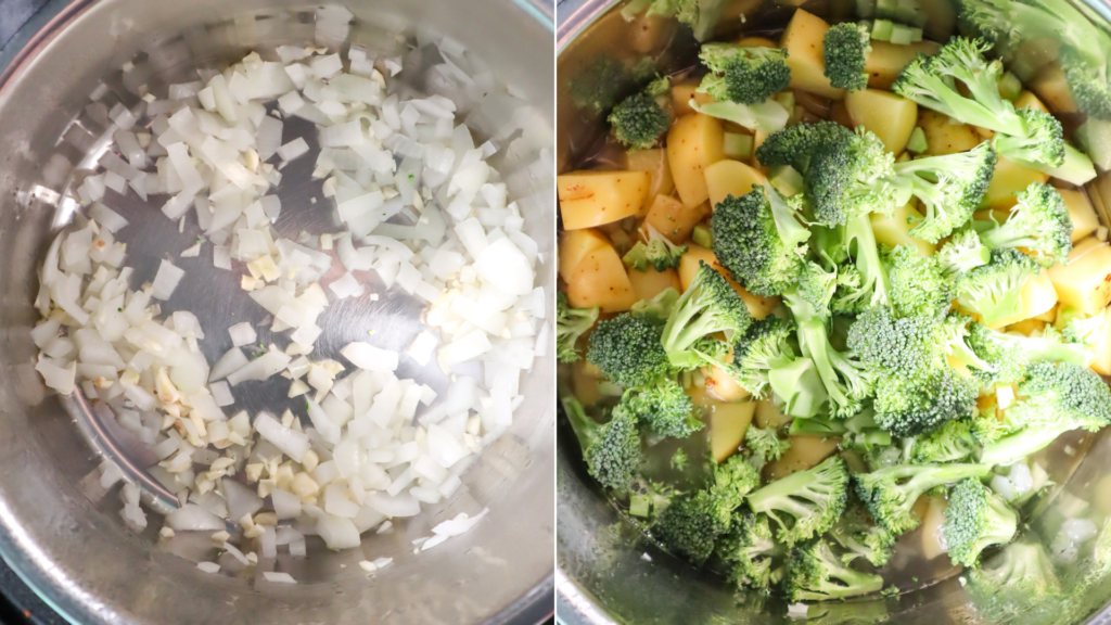 veggies cooking in a pot